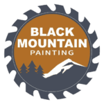 Orange, grey and white logo for Black Mountain Painting.