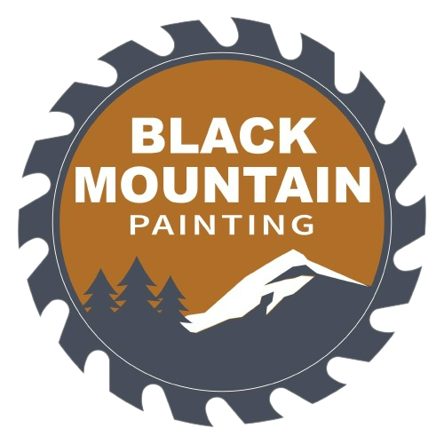 Orange, grey and white logo for Black Mountain Painting.